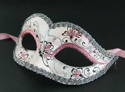 Mask from Venice Colombine Pink Silver for Child Or Small Face 1645 V12B 2