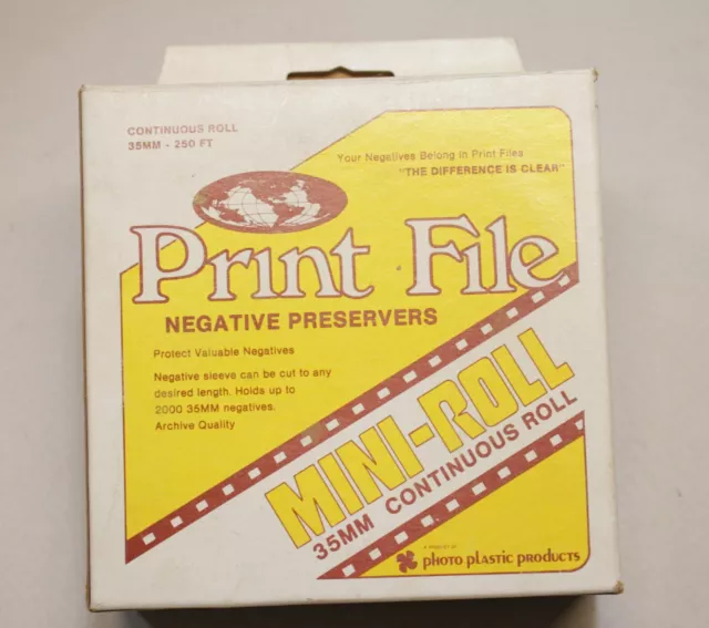 Print File Archival 35mm Negative Preservers 250 foot roll NOS cut to length 