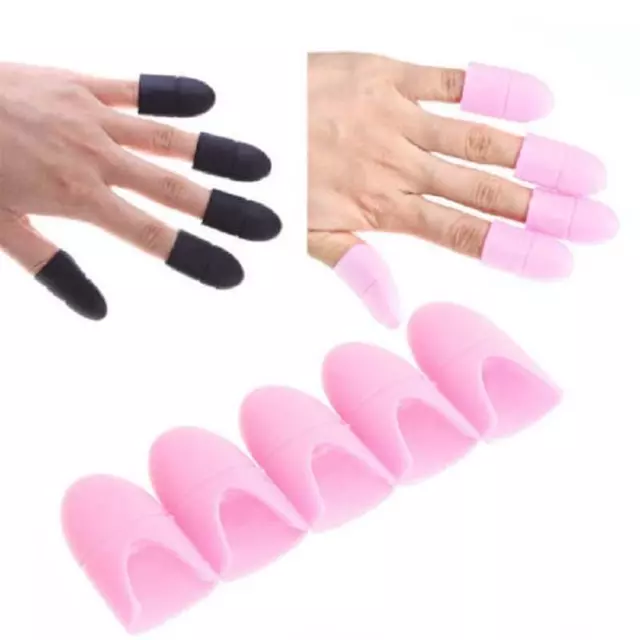 10x Silicone Nail Art Tools Nail UV Gel Polish Soak Off Remover Caps Wraps CH