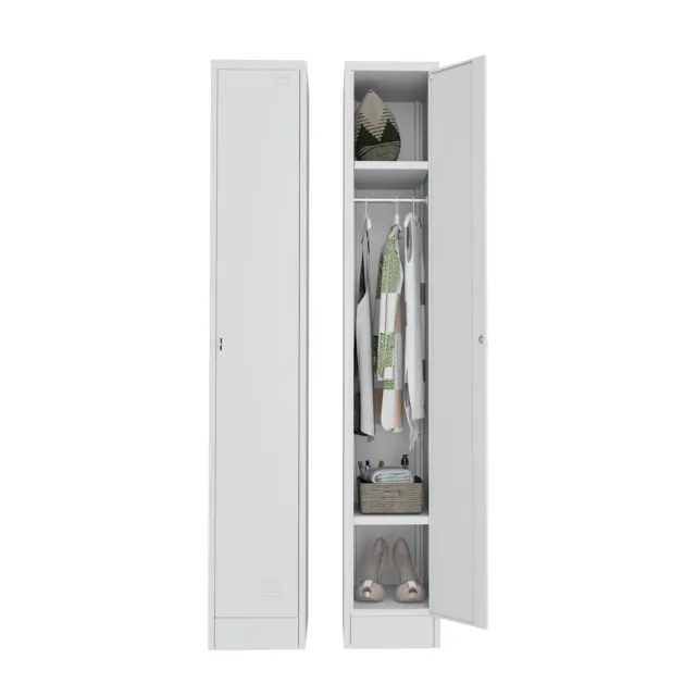 OHOO Steel Single Door Locker Wardrobes Metal Storage Cabinets Metal Cupboards