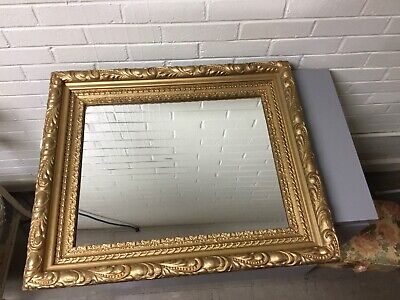 Large Antique Vintage Baroque Gold Gilt Ornate Mirror Or Picture Frame 27X23”