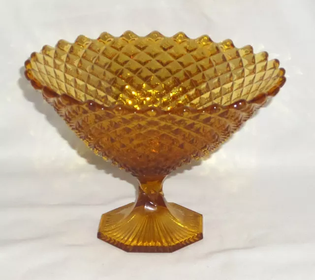 Westmoreland ENGLISH HOBNAIL *DARK AMBER *6" COMPOTE*EH 218*