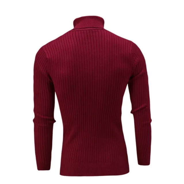 Uomo Dolcevita Maglione Maglieria M-2xl Pullover collo Alto Alta Qualità 3