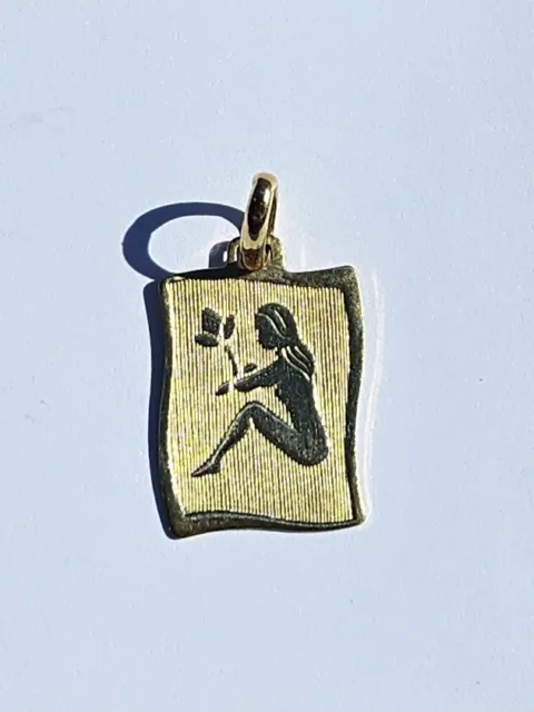 14k Vintage Jungfrau Tierkreis Charm Anhänger