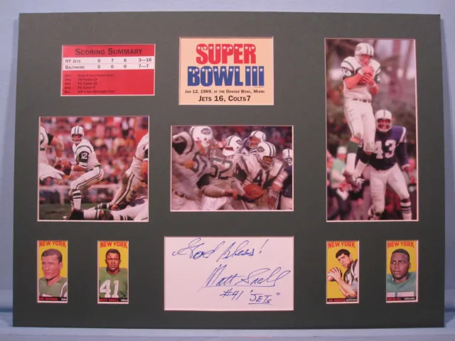 New York Jets led by Joe Namath win Super Bowl III and signed by Matt Snell