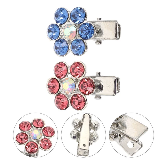 2 piezas Horquilla Cristal Flor Clips para el Cabello Mascota Perro Cabello Cosmético Tocado Niño