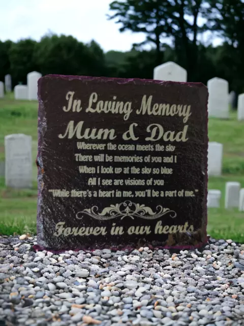 Grave Marker Mum Dad brother sister family In Loving Memory Slate Memorial