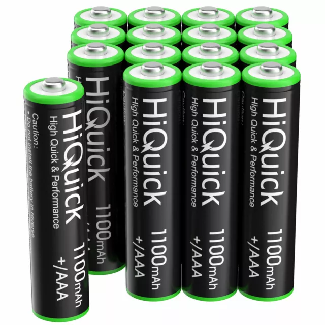 16 xRechargeable Batteries 1100mAH AAA High Capacity Long Lasting NiMH Battery