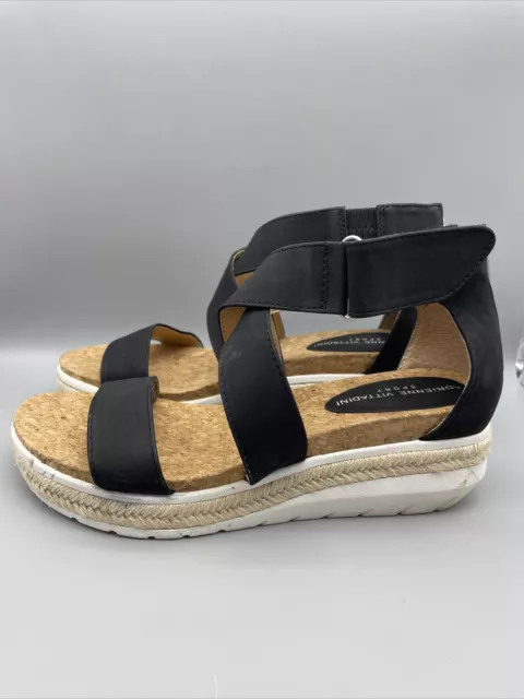 Adrienne Vittadini Sport Wedge Sandals Women’s Size 10 Cape Ann Cork Footbed