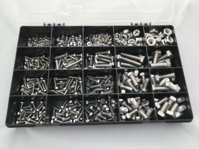 Stainless Steel Assorted Nuts and Bolts A2-304 Kit M4 M5 M6 M8 M10 600 Pieces