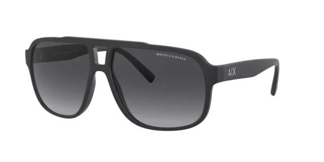 A|X ARMANI EXCHANGE Men's AX4104S Rectangular Sunglasses, Black/Grey Gradient