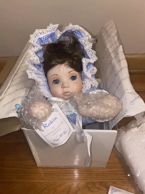NIB Vintage Hamilton Heritage Collection Porcelain Dolls “Robin” By Kay McKee