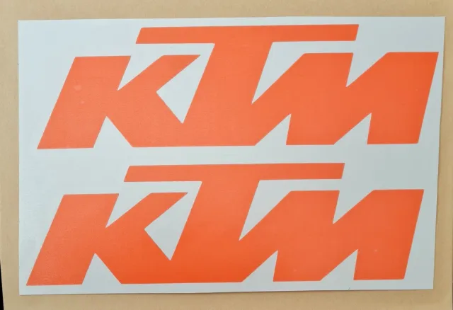 KTM x2 LOGO STICKER DECALS MOTORCROSS ENDURO TRIALS MOTORCYCLE CAR VAN TOOLBOX 2