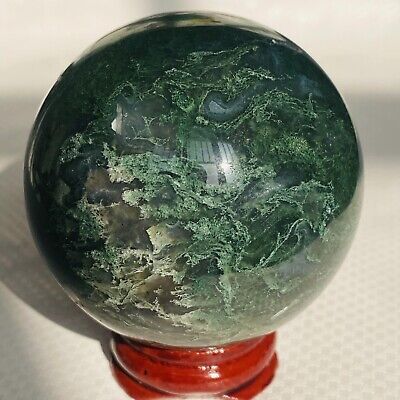 Natural water grass agate balls quartz crystal sphere healing 219g