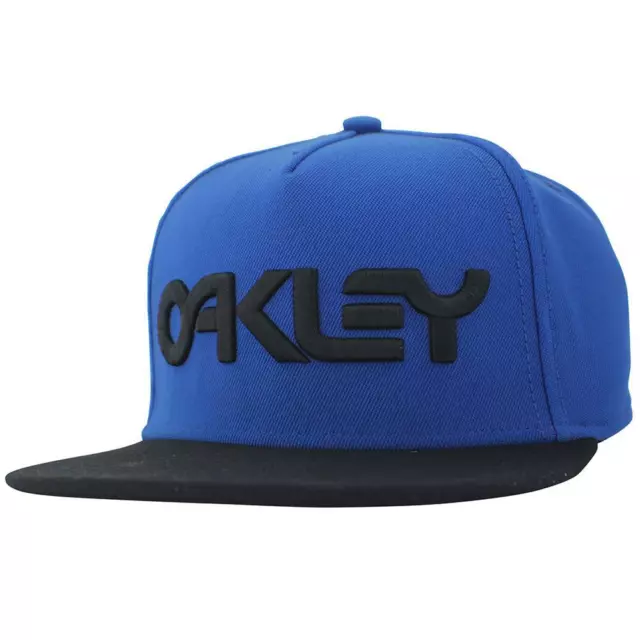 Oakley Typhoon Cap Mens Blue Black Flat Peak Snapback Adjustable Baseball Hat