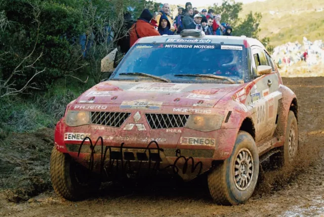 Miki Biasion Hand Signed 12x8 Photo Rally Autograph Mitsubishi 1