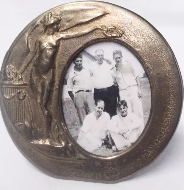 VINTAGE ART NOUVEAU Lady Goddess Of Victory Memorial Picture Frame ...