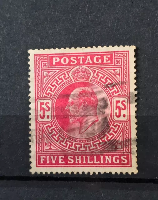 Gb King Edward Vii Sg 263 5S Brt Carmine Fine Used