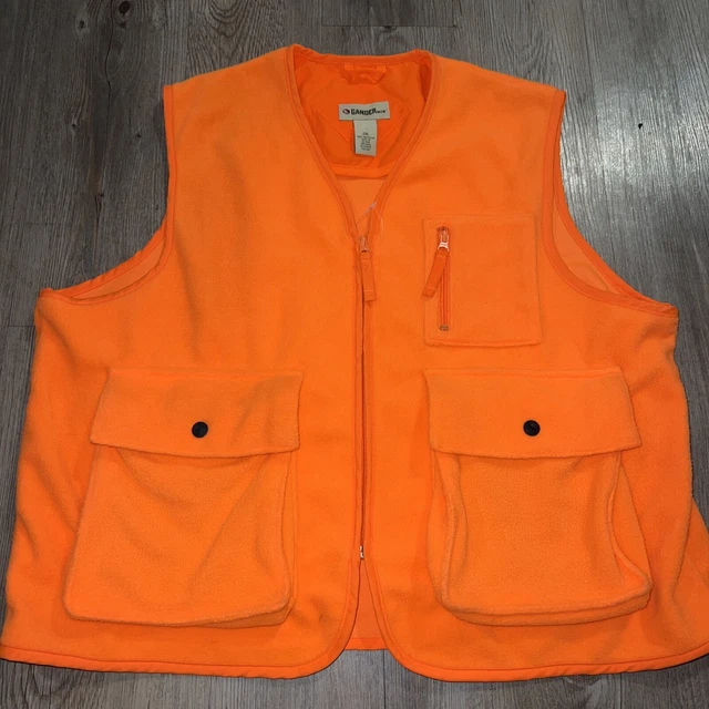 Gander Mountain Size 2XL HUNTING SAFETY Vest Orange Large Cargo Pockets   Zip Up