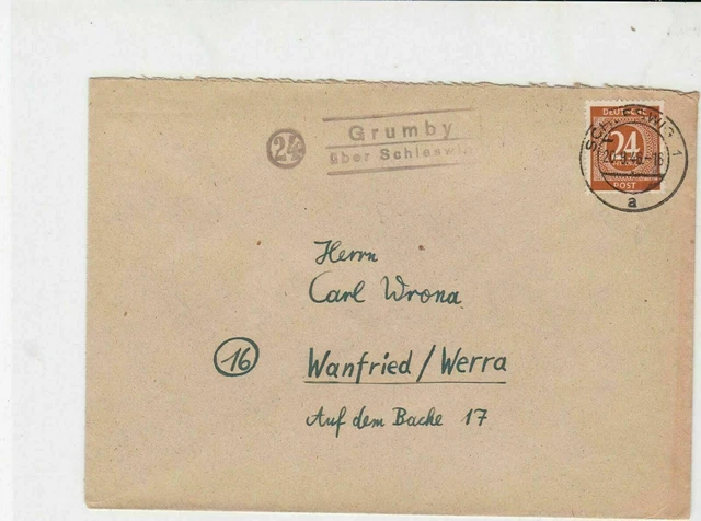 germany 1946 allied occupation stamps cover ref 18684