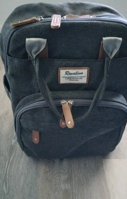 Diaper Bag Backpack, RUVALINO Multifunction Travel Back Pack Gray 3