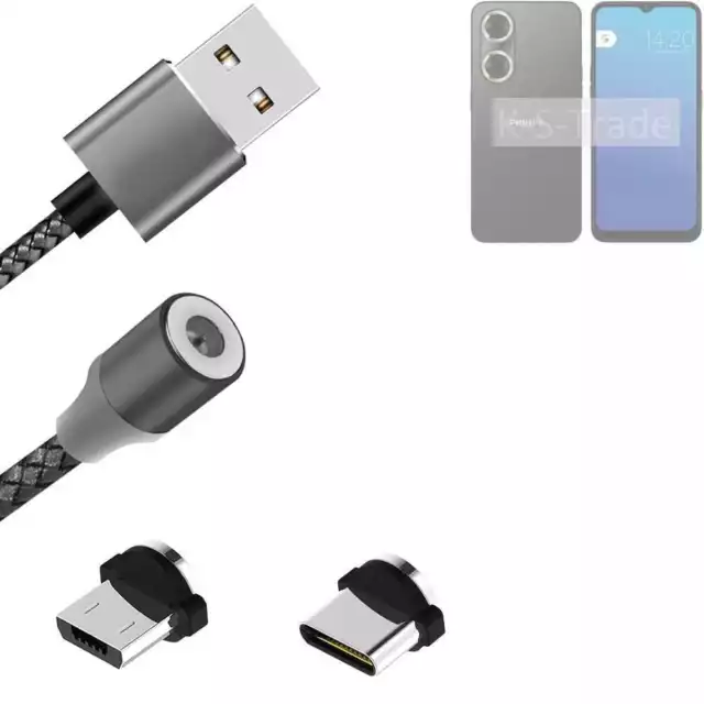 Cable magnético de carga para Philips S20 con conexión USB tipo C y Micro-USB