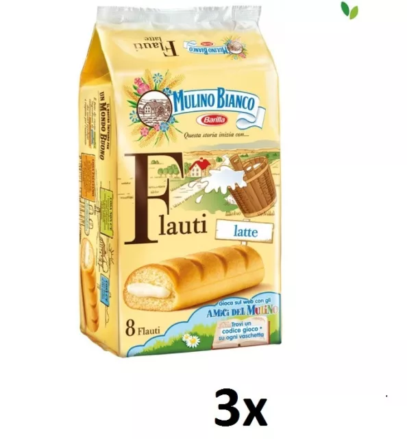 24x Mulino Bianco Kuchen biscuits kekse cookies Riegel mit Milch Flauti 840gr