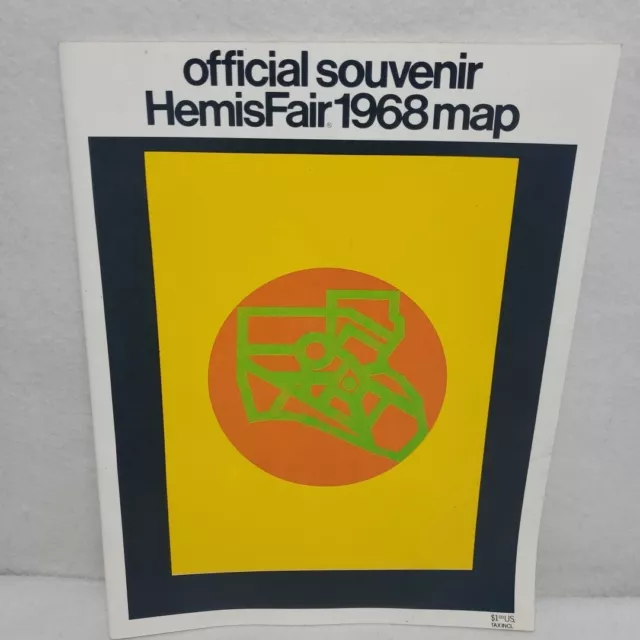 HemisFair 1968 Map Official Souvenir Vintage Booklet San Antonio Worlds Fair