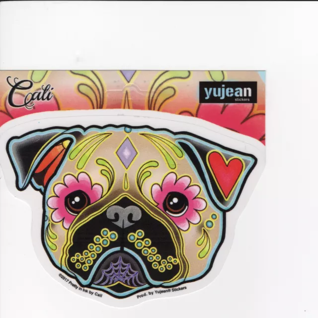 Decal, "CALI'S PUG" Weather resistant, extra long lasting decal, JA740