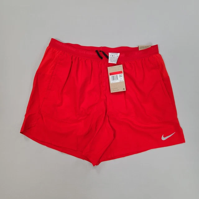 NIKE SHORTS ADULT Large Red DriFit 5" BriefLined Running Shorts Mens
