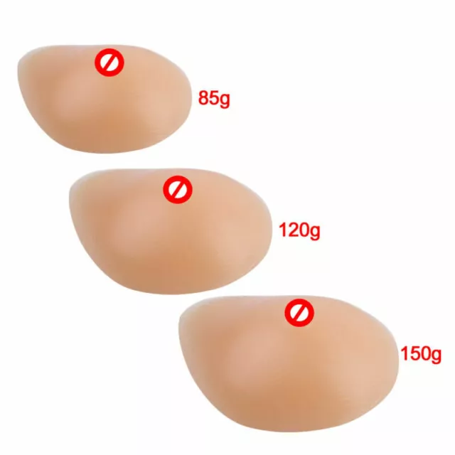 2 Silicone Breast Forms Artificial Crossdresser Fake Teardrop Boobs Enhancer Bra