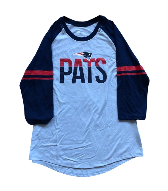 T-shirt New England Patriots (taglia M) donna Nike NFL 3/4 pats logo top - nuova