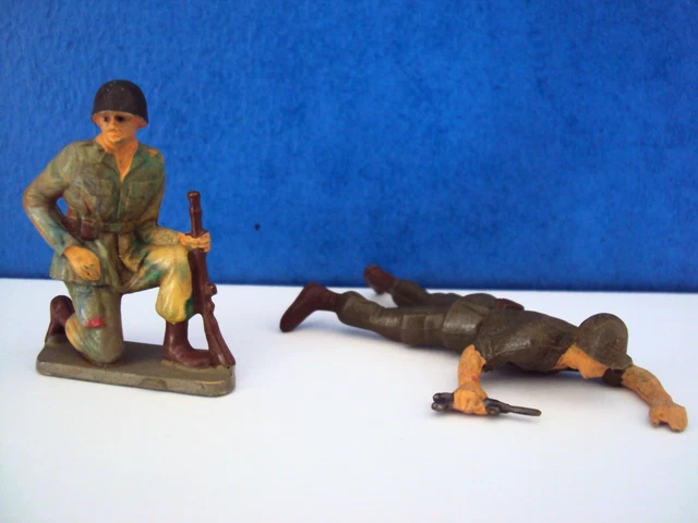 Lot De 2 Soldats Indiens Starlux Far West Avec Poignard Et Bouclier - Ref. 5144 - Occasion