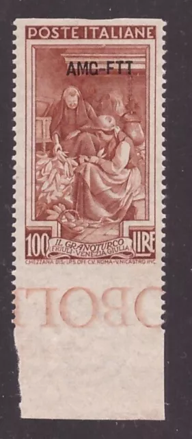 Trieste Amg-Ftt, 100 Lire Italy To Labour Non Serrated Horizontally -CY80