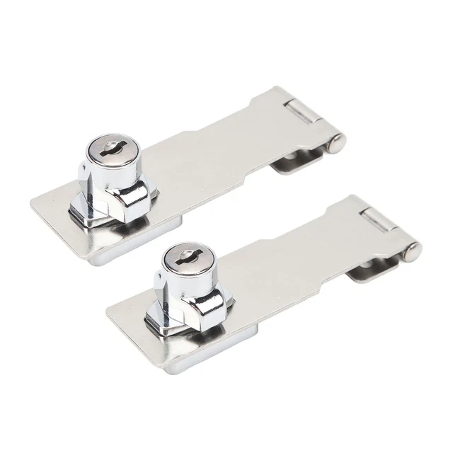 2PCS Keyed Hasp Locks 201 Stainless Steel Zinc Alloy Twist Knob Catch Latch