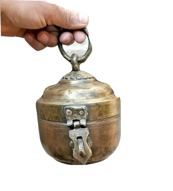 Old Indian Vintage Brass Box Chapati / Roti Box Collectible Multi Use