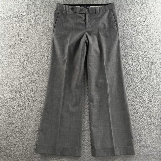 Gap Womens Pants Gray Size 10 Trouser Mid Rise Wide Leg Career Pant Wool Blend