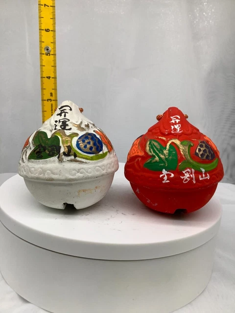 Japanese Clay Bell Ceramic Dorei Asian Antiques Old MT Kongo 15x7.9x8.9cm