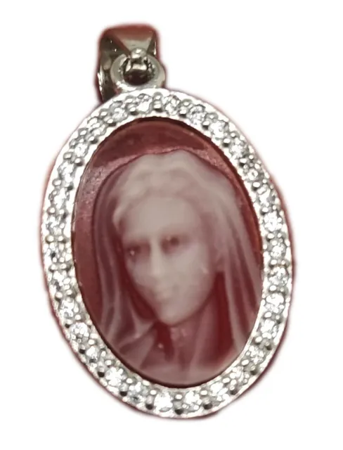 925 Sterling Silber Cameo Anhänger Charms Unsere Liebe Frau Mutter Gottes...