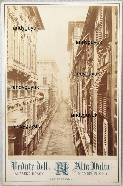 Cabinet Card Genova Noack Strada Nuovo Street Italy Architecture Antique Photo