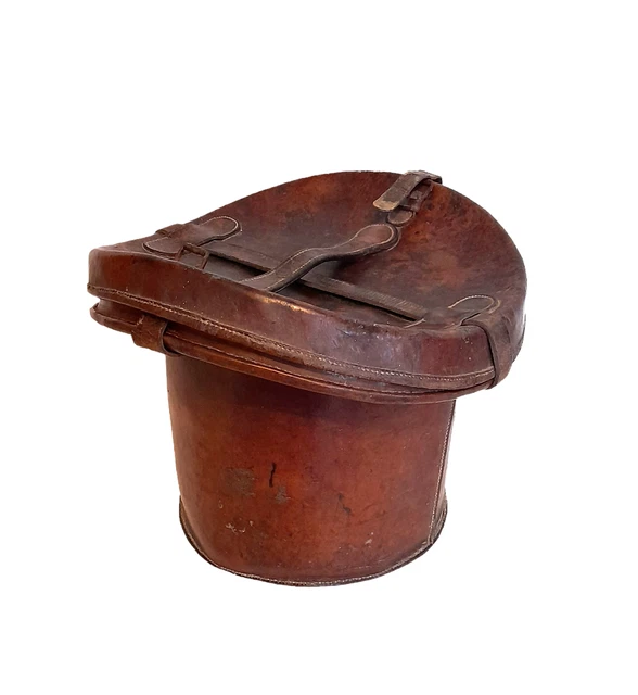 Boîte à Chapeau De Poupée Ancienne – Cuir – Objet De Collection