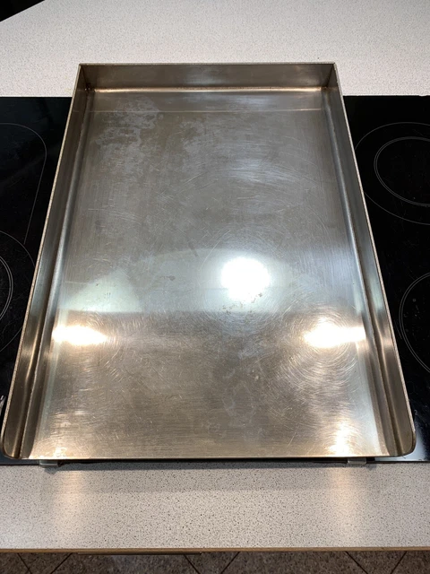 Edelstahl Grillplatte I Plancha I Teppanyaki für Holzkohle & Gasgrill | 48x34 cm