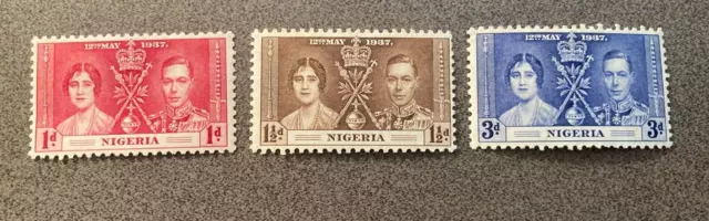 Nigeria KGV 1937  KGVI  Coronation  Stamps  Series of 3