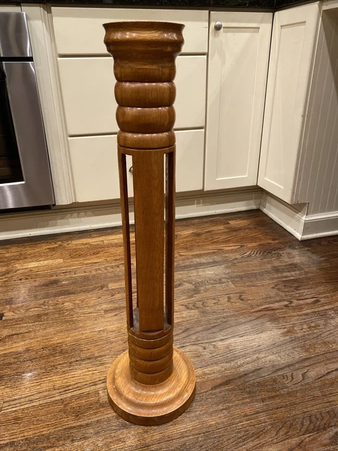 VINTAGE CARVED OAK Pedestal Plant Stand $229.00 - PicClick