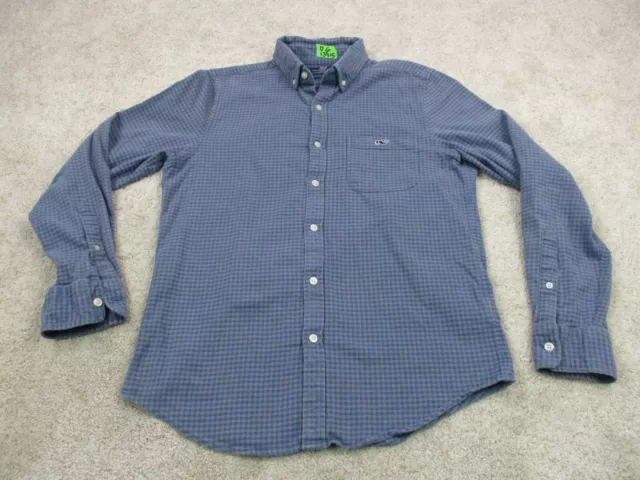 Vineyard Vines Shirt Adult Small Blue Whale Cotton Stretch Button Up Tucker Mens