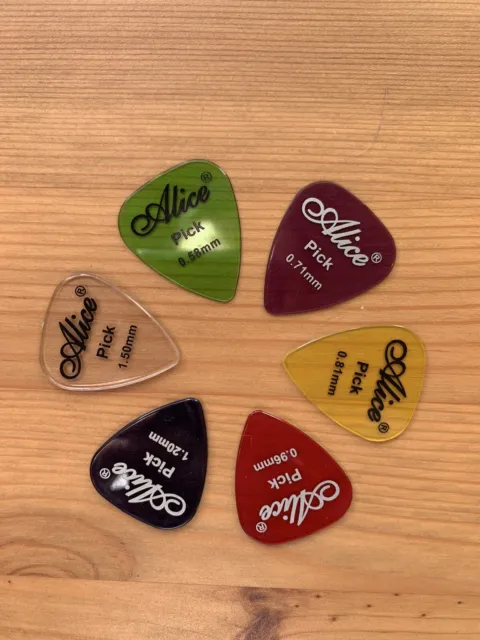 Alice Clear Guitar Picks Plectrums Various Thickness/gauges .58mm-1.5mm