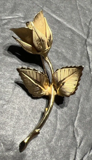 VTG Signed GIOVANNI ROSE Figural Gold Tone Pin Brooch 2.75” Lot 140