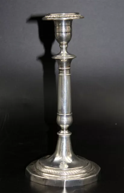 wunderschöner alter Biedermeier Silber Leuchter, "S" mit Tremolierstrich