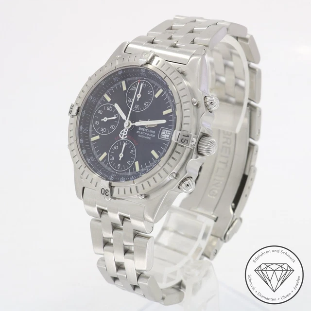 Breitling Blackbird Stahl 40mm Automatik Uhr Chronograph Fullset A13350 xxyy