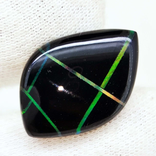 38.20 CT NATUREL Ammolite Opale De Feu Organique Ovale Coupe Certifiée